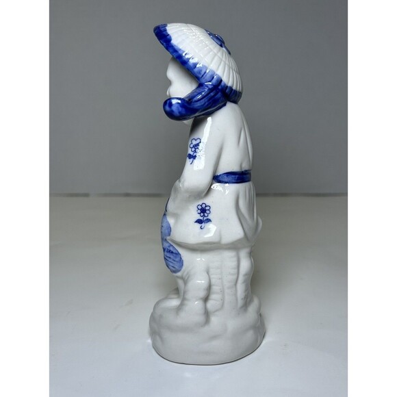 Vintage Victorian/Colonial Porcelain Man Figurine White/Blue Home Decor - Picture 2 of 5